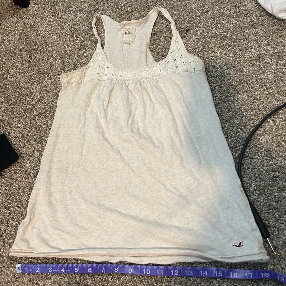 hollister lace trim tank top